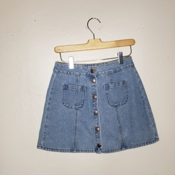Brandy Melville Skirts Brandy Melville Denim Blue Mini Skirt Poshmark